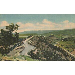 Postcard Skyline Drive Overlooking Canon City, CO On Highway U.S. 50 Linen